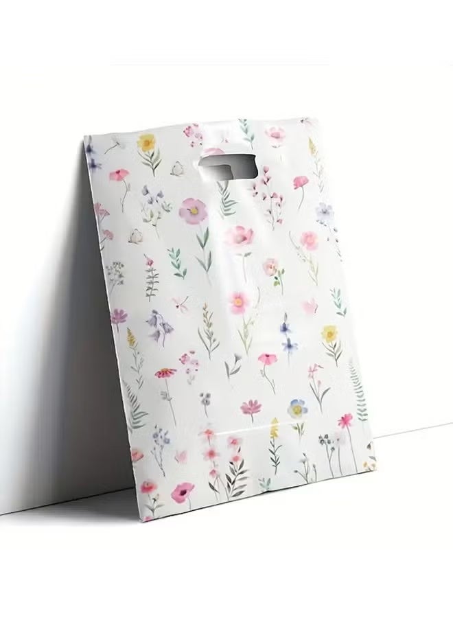 100 قطعة من أكياس الهدايا ذات الطابع الكلاسيكي (فينتاج) المزينة بزهور، أكياس تغليف هدايا وتعبئة للأزهار مع مقابض، مصنوعة من البلاستيك، مناسبة لتعبئة الحلويات والهدايا الصغيرة والوجبات الخفيفة. تُستخدم غالبًا في: حفلات الزفاف، استقبال المواليد (بيبي شاور)، أعياد الميلاد، ومناسبات التوزيعات والحفلات. 16 سم*25 سم - Image 4